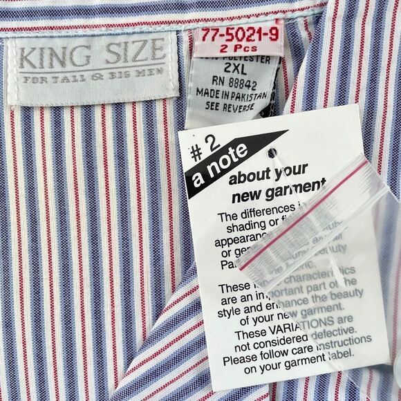 King Size Big & Tall Striped 2 Piece Pajama Set Size 2XL New With Tags - Picture 4 of 6
